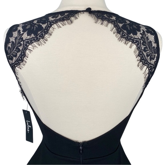 Lulus Need You Close Black Open Back Lace Detail Fit and Flare Mini Party Dress - Picture 8 of 16